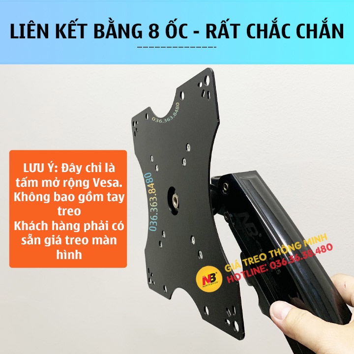 Pad mở rộng VESA - 200 x 200 mm VESA Adapter ErgoTek EP5 / Bộ Kit Vesa 200 x 200 mm - Lắp cùng giá treo màn hình