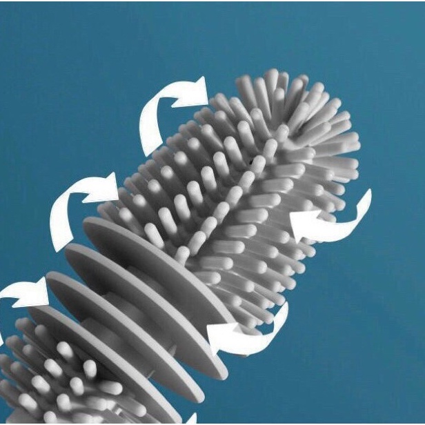 Cọ Rửa Cốc Chén Bình Sữa Silicon Cán Dài Tiện Lợi