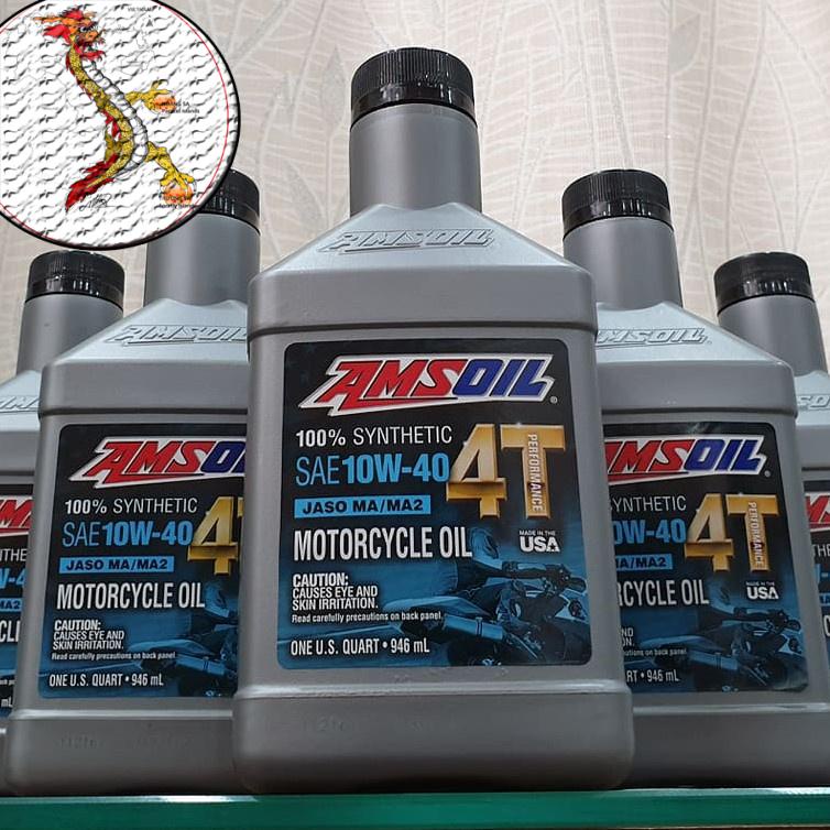 [Giá hủy diệt] Nhớt Amsoil Performance 4T 10W-40 Made in USA 946ml, nhớt Amsoil 4T đến từ Mỹ sử dụng xe số/xe côn tay