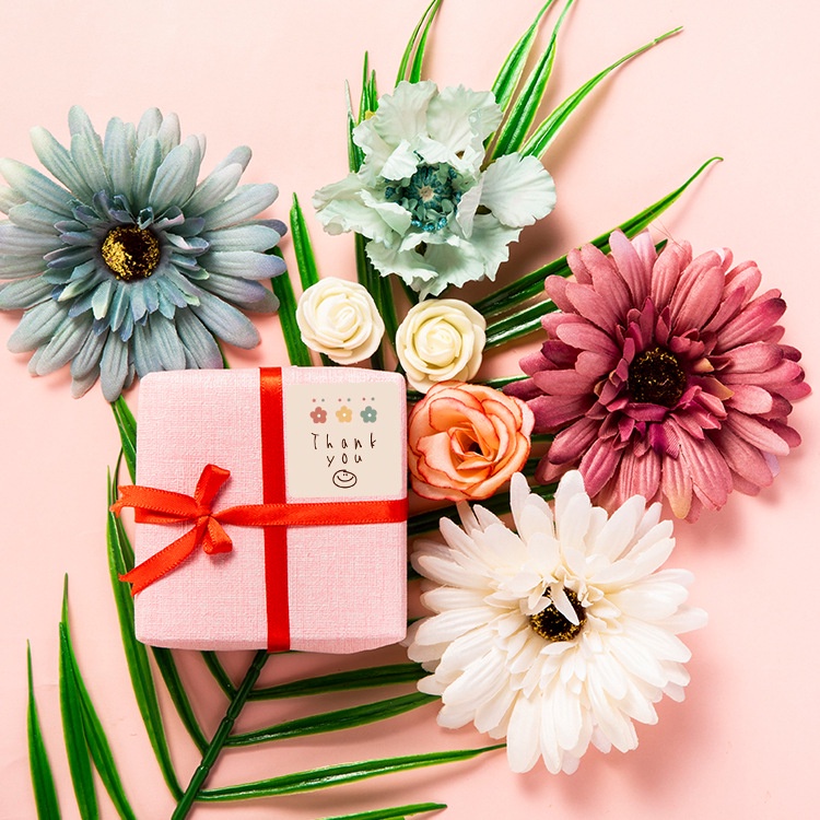 Set 300 Miếng Dán Hình Vuông In Chữ Thank You Dùng Để Trang Trí Quà Cưới