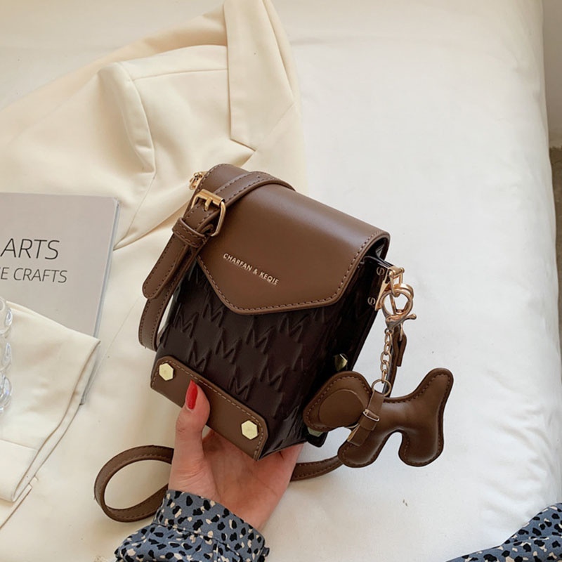 Túi Đeo Vai Mini Hình Vuông In Họa Tiết Chữ Thời Trang Cho Nữ