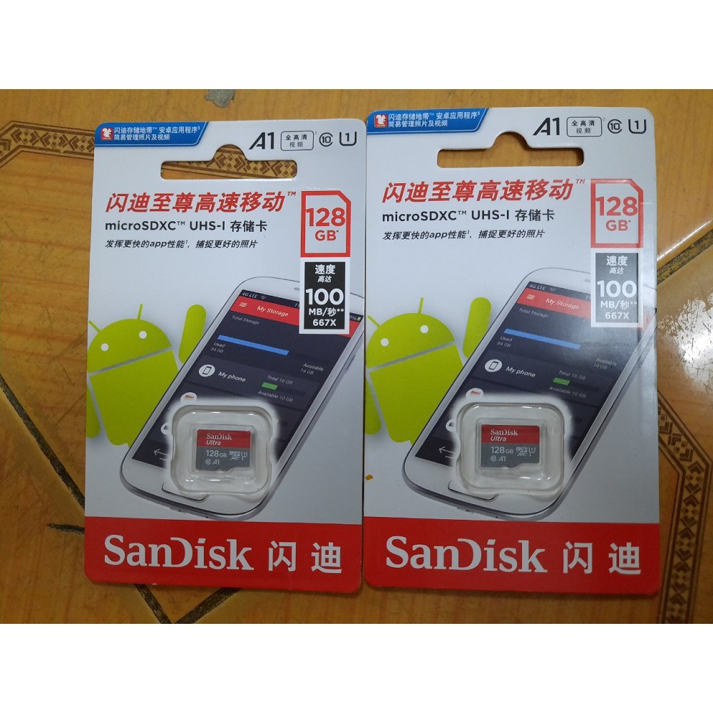 THẺ NHỚ 128GB SANDISK BH 5 NĂM, CÓ PHẦN MỀM TEST THẺ CHÍNH HÃNG