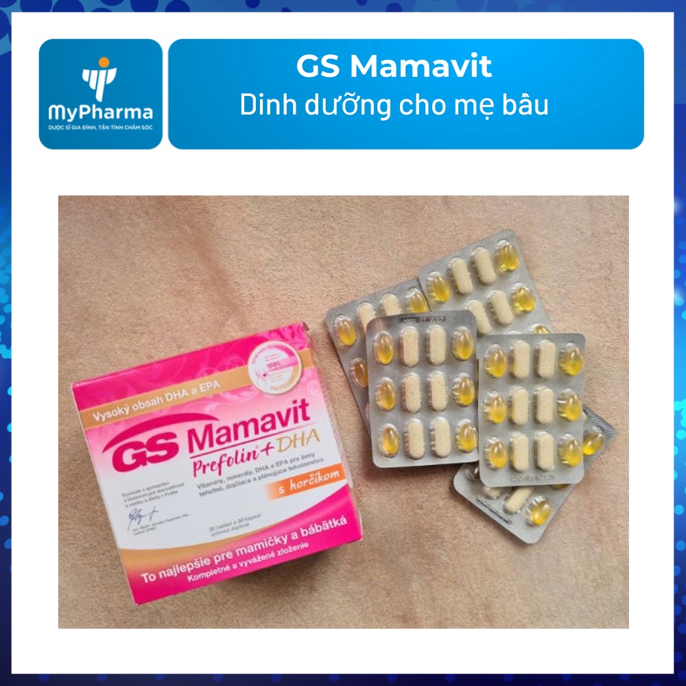 [Bổ bầu] GS Mamavit Prefolin+DHA+EPA - Bổ sung vitamin, khoáng chất, DHA, EPA cho phụ nữ trước, trong và sau khi sinh
