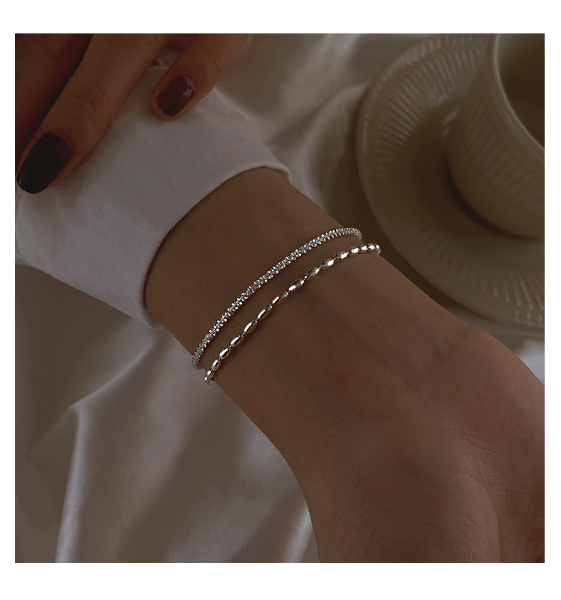 925 Silver Plated Double Layer Fashion Bracelet For Women