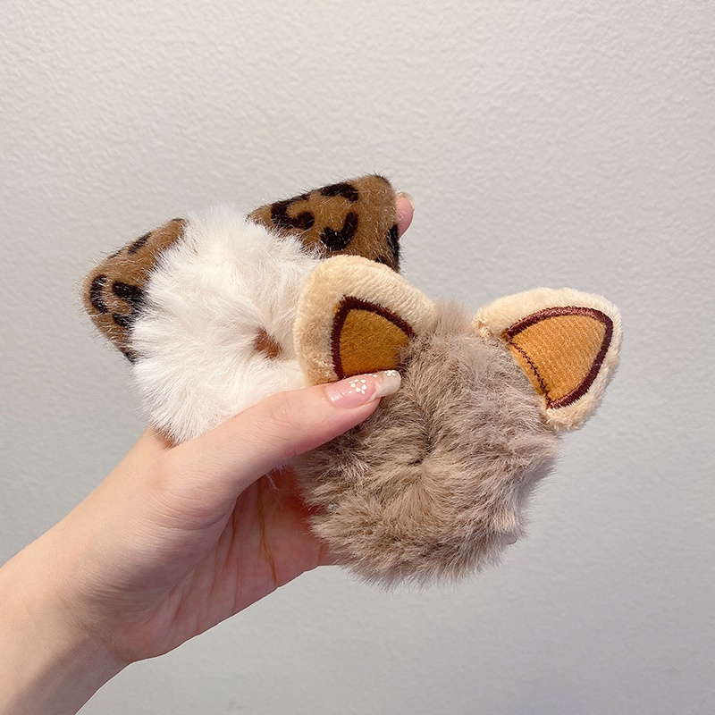 Dây buộc tóc hình thỏ nhồi bông dễ thương phong cách Hàn Quốc