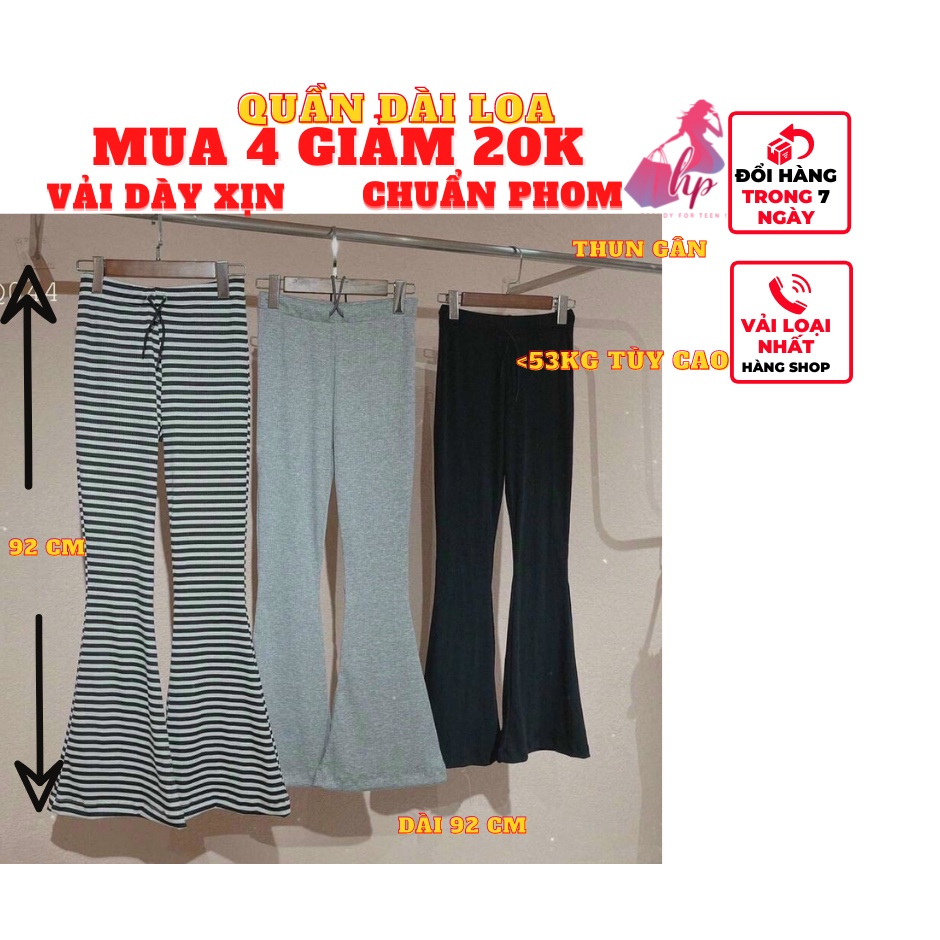 Quần lưng thun nữ dáng dài ống loa lưng cao tôn dáng kiểu hàn quốc thời trang nữ mẫu mới 2022- VD153