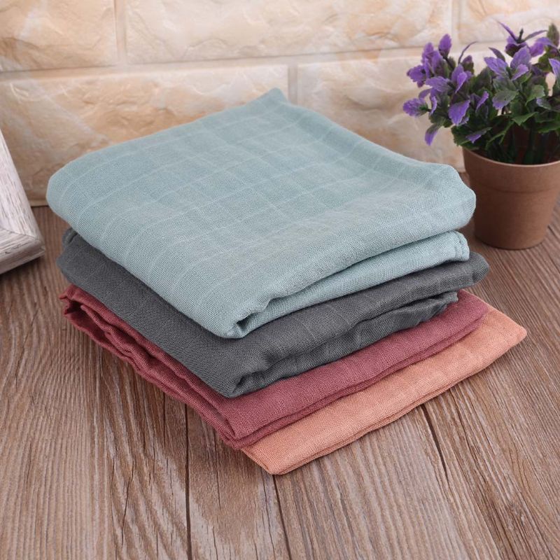 Khăn Yếm Hai Lớp Bằng Vải Cotton Tre Mềm Mại Thoáng Khí Cho Bé