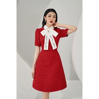 LAVIEM - Đầm đỏ ngắn tay Karen