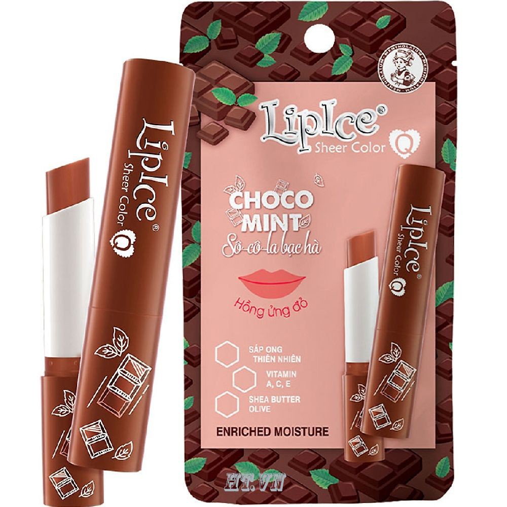 Son dưỡng Lipice Sheer Color Q Choco Mint 2.4g (Hồng ửng đỏ - hương Socola Bạc Hà)