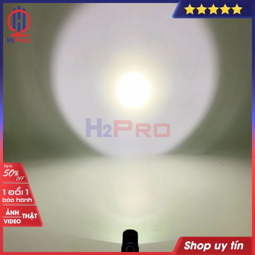 Đèn pin LED siêu sáng mini pin sạc HY-F806 H2Pro hàng hãng-cao cấp-pin 1200mah,chống thấm nước-3 chế độ sáng-LED trắng