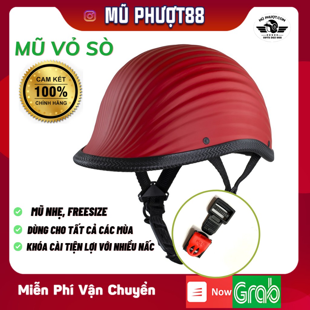 Mũ vỏ sò đen bóng - Nón bảo hiểm nửa đầu vỏ sò nhẹ nhàng, Thời Trang, Phong Cách