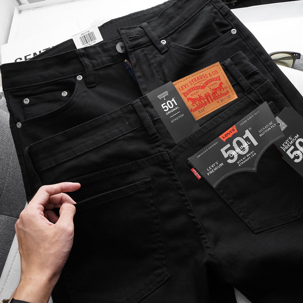 Quần jean dài nam chất vải dày dặn, tone màu nguyên bản form slim fit tôn dáng 6480