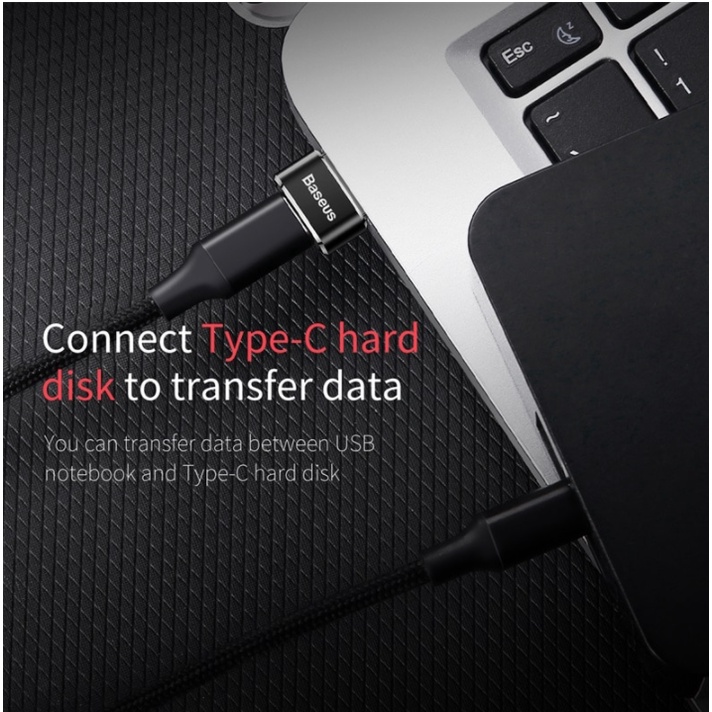 Bộ Chuyển Đổi OTG Baseus Mini Chuyển Đổi Từ Type-C to USB, Hỗ Trợ Sạc Nhanh 2.4A Max Và Truyền Dữ Liệu