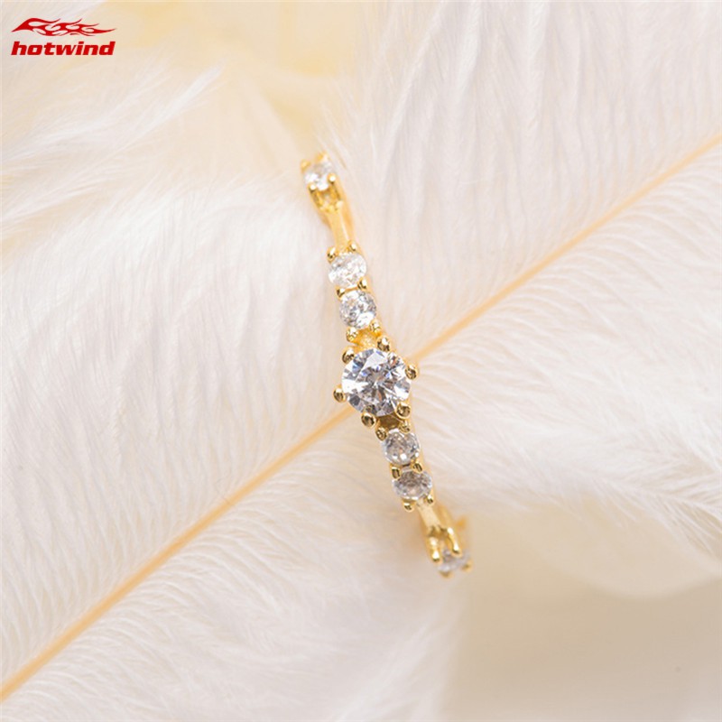 Nhẫn đính đá kiểu dáng đơn giản thanh lịch cho nữ