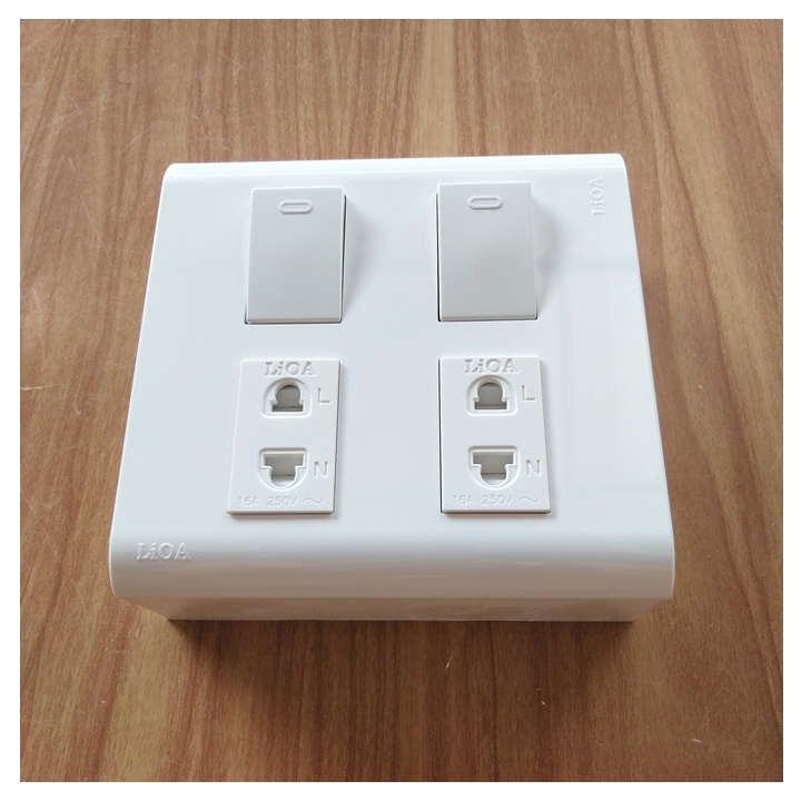 Ổ cắm Công tắc LiOA - Dòng Concept vuông công tắc lớn Chính hãng