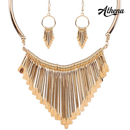 Set Vòng cổ Và Đôi Khuyên Tai Đính Đá Thời Trang Sang Trọng Cho Nữ