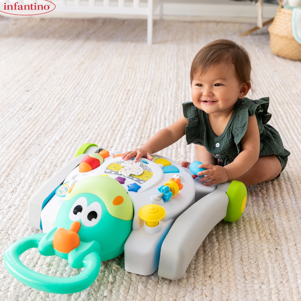 Xe Tập Đi Tập Đứng Cho Bé INFANTINO 3 Trong 1 - Bàn Chơi Nhạc Giúp Trẻ Phát Triển Giác Quan