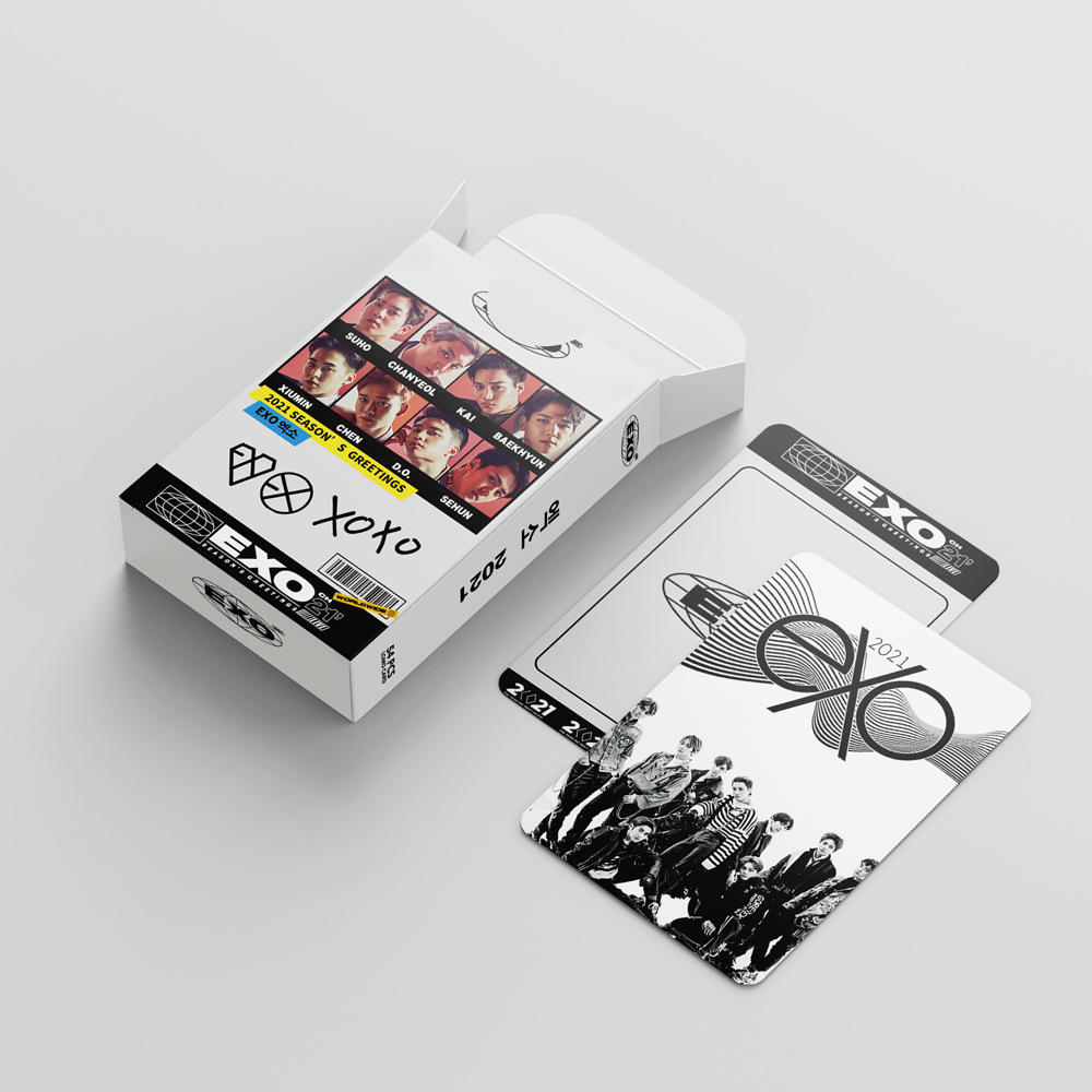 Set 54 thẻ ảnh lomo nhóm KPOP EXO XOXO mừng mùa lễ hội 2021