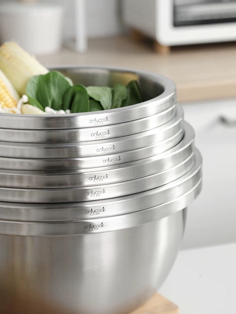 BỘ THAU+RỔ INOX 304 - Onlycook nhiều kích thước