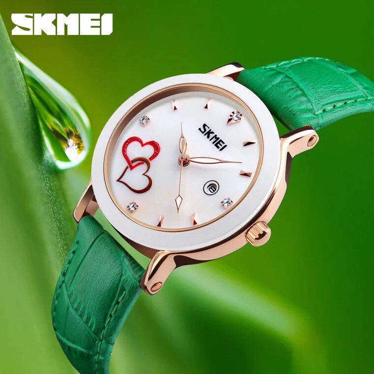 Đồng hồ nữ SKMEI dây da cao cấp, mặt trái tim nổi điệu đà, quý phái | BigBuy360 - bigbuy360.vn