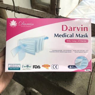 [1 hộp 50 chiếc] khẩu trang y tế 4 lớp kháng khuẩn chuẩn iso