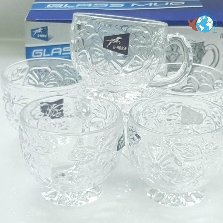 Bộ 6 ly thủy tinh có quai cầm hàng cao cấp
