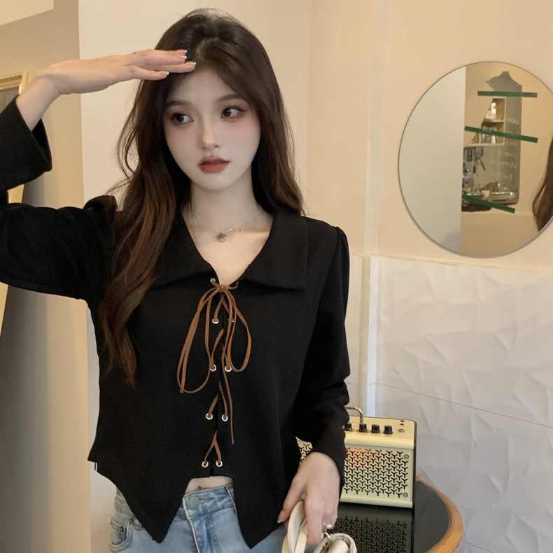 Áo Thun polo Dài Tay Thời Trang Hàn Quốc Cho Nữ