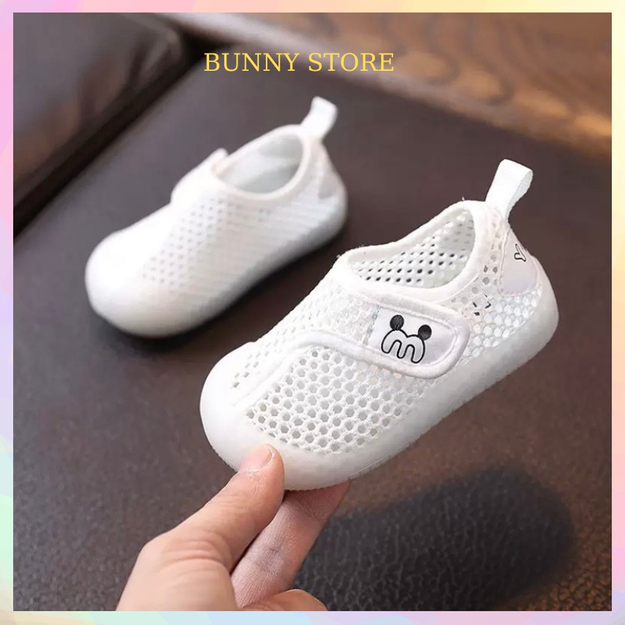 Giày tập đi cho bé trai bé gái lưới thoáng khí Bunny store, giày cho bé phù hợp trẻ em từ 8 tháng đến 3 tuổi đế mềm BN12