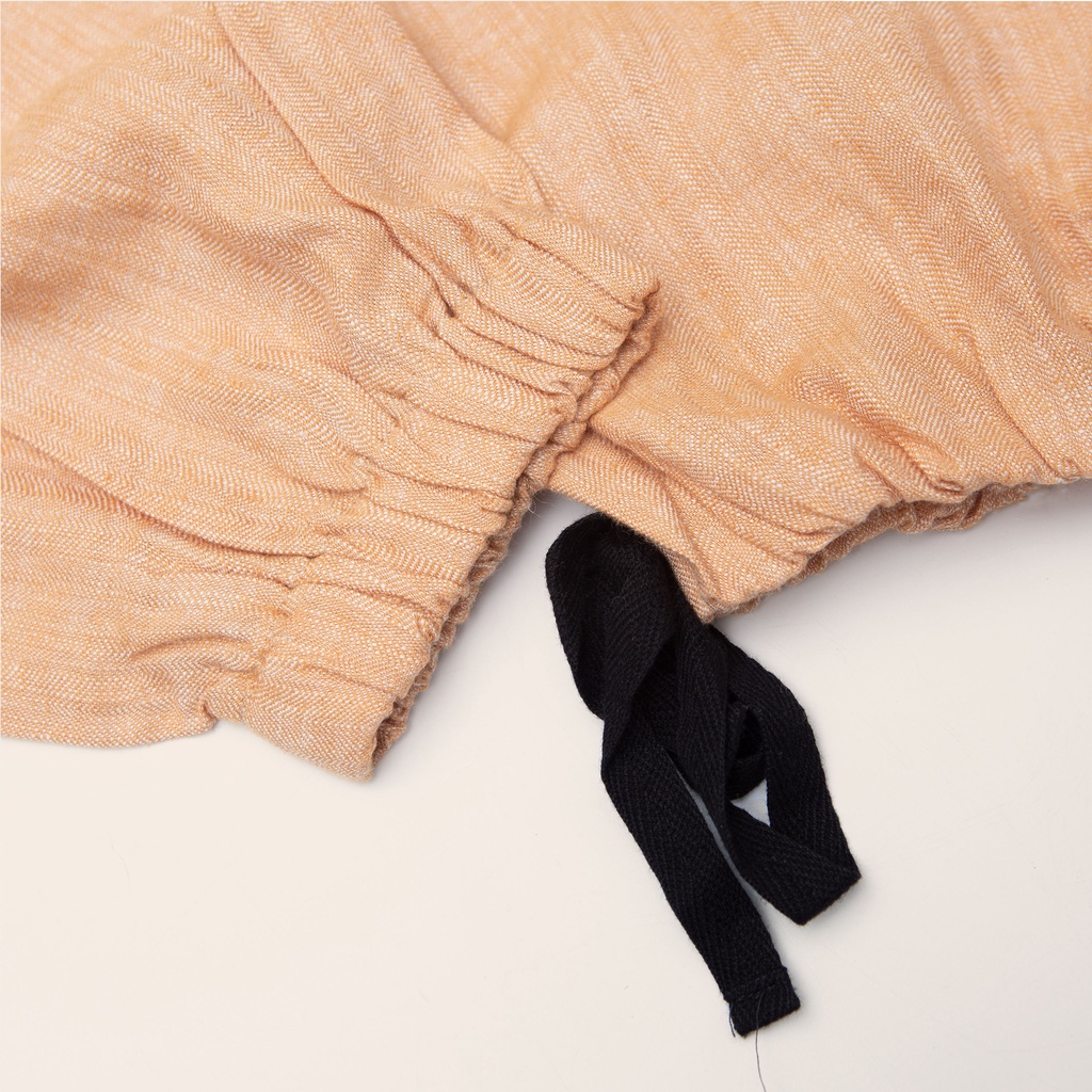 Áo Kiểu Nữ Linen Kiểu Dáng Cổ Tròn Tay Dài Thiết Kế Bo Chun Tay Và Eo Thời Trang X70 - 00580009