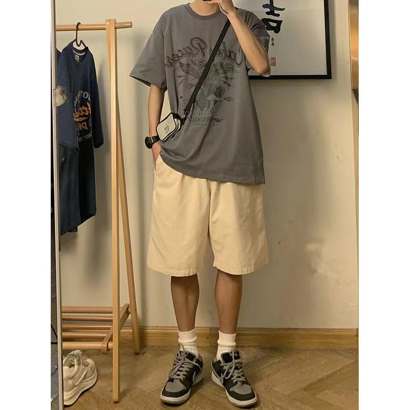 Quần Short Mỏng Ống Suông Rộng Thời Trang Đường Phố Cá Tính Cho Nam