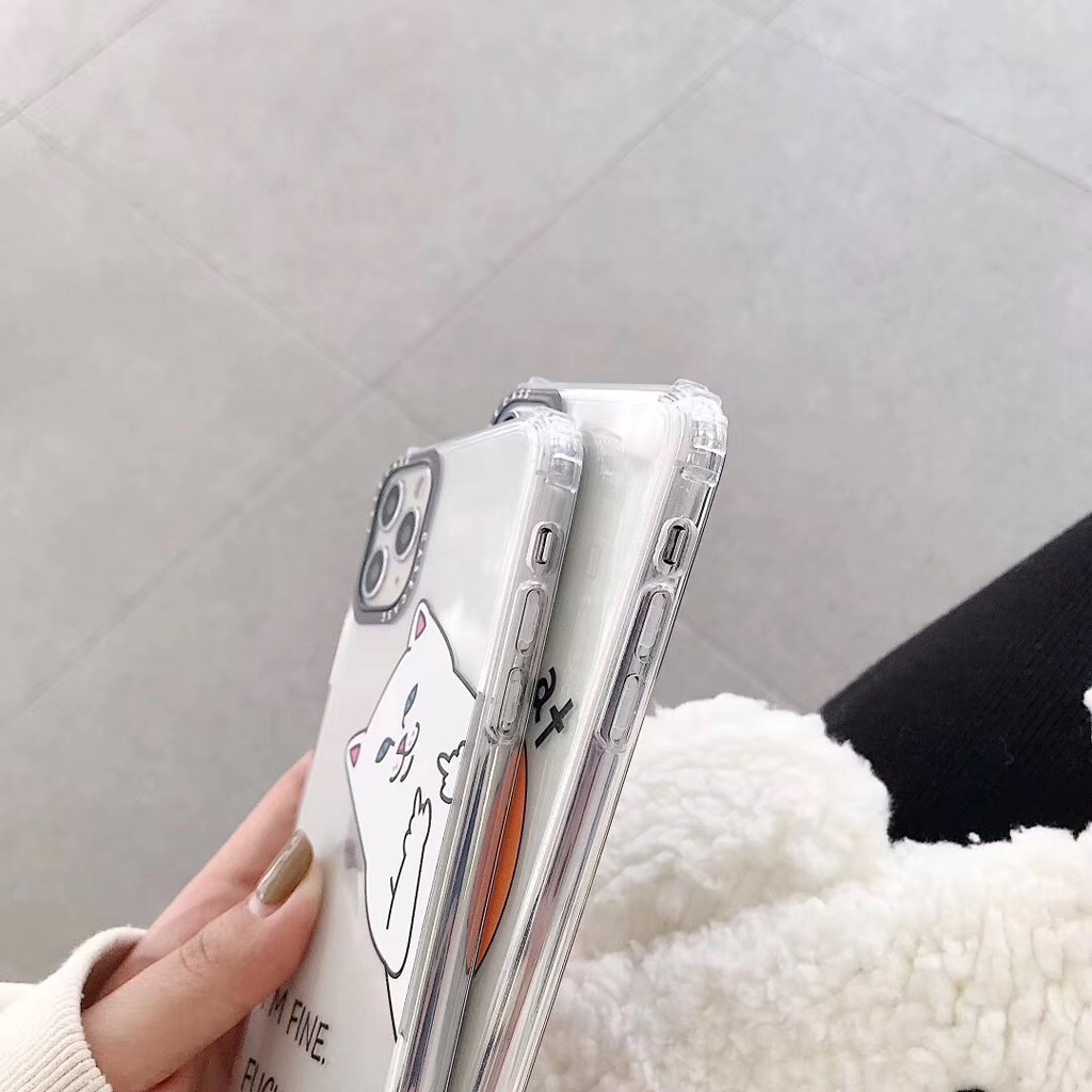Ốp điện thoại TPU dẻo hình hoạt hình chú mèo nền trong suốt dễ thương cho IPHONE11 11PRO 11PROMAX 7PLUS 8PLUS | BigBuy360 - bigbuy360.vn