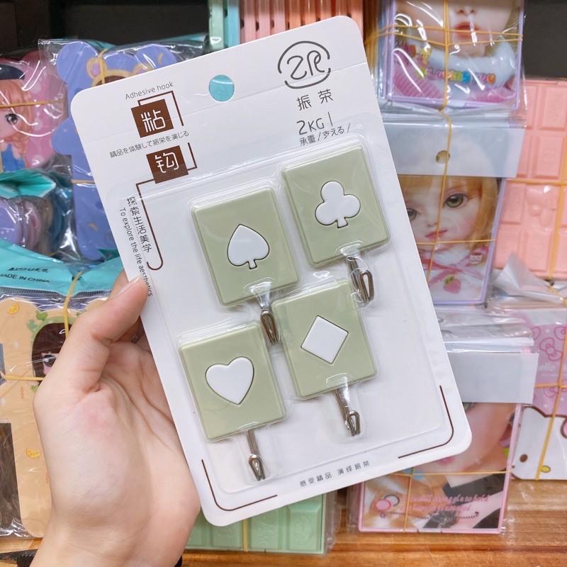 Móc treo tường siêu dính 4 cái cute