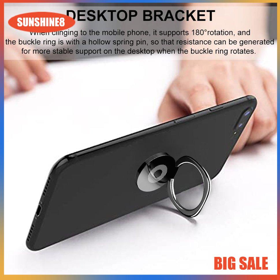 【SUN】Iring nhẫn điện thoại ring phone hình vuông vân tròn giữa giá đỡ dán lưng điện thoại cầm chắc tay