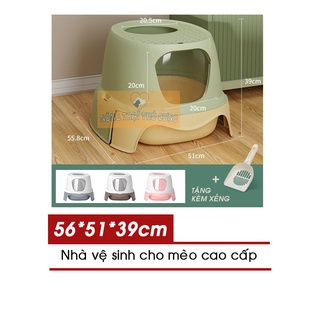 Nhà Vệ Sinh Cho Mèo Size Lớn - 2 Cửa, Có Ngăn Kéo Dưới - Giao Màu Ngẫu Nhiên