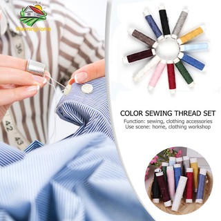 Set 12 cuộn chỉ Polyester nhiều màu sắc may đồ thủ công DIY