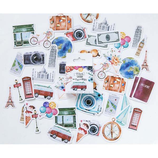 Bộ 46 Sticker Du Lịch Thế Giới dán trang trí E41