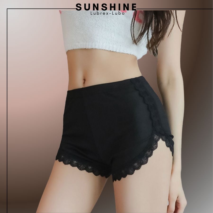 Quần đùi nữ - Quần ngủ nữ siêu xinh thun cotton mềm mát phối ren cao cấp-SUNSHINE