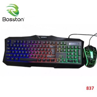 Combo Bàn phím Chuột game thủ đèn led có dây Bosston 837