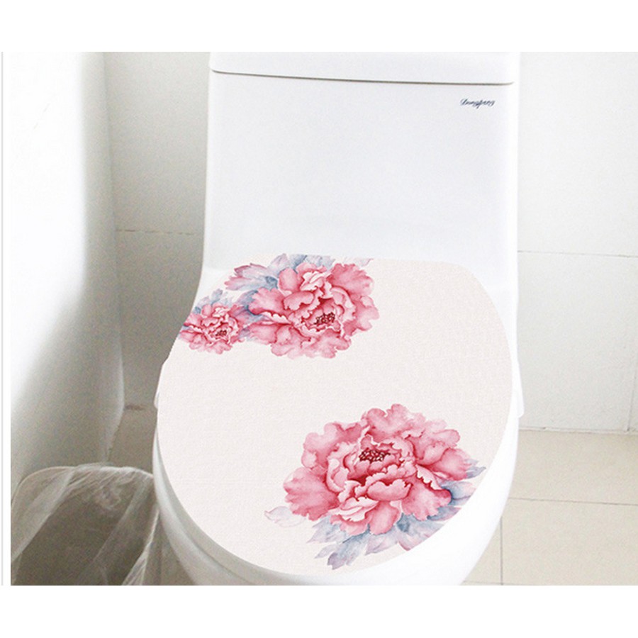 Decal dán tường nhà tắm không thấm nước - giấy dán toilet nhiều mẫu có keo sẵn bóc dán dễ dàng - Tặng kèm keo sữa