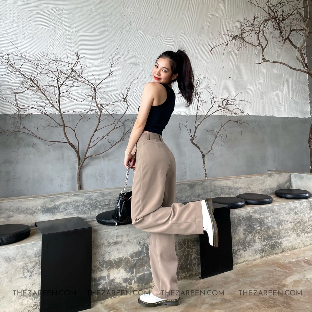 ZAREEN | QUẦN TÂY SUÔNG TÚI ĐẮP ZAREEN TRS20 Nâu