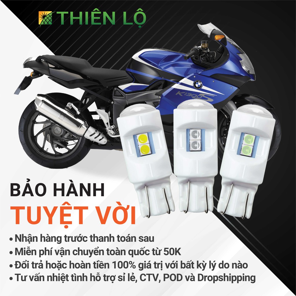 Bóng đèn LED T10 Đúc Sứ 3030 6 SMD Siêu sáng đèn Xi nhan demi cho ô tô xe mày - Sản phẩm cao cấp của Thiên Lộ