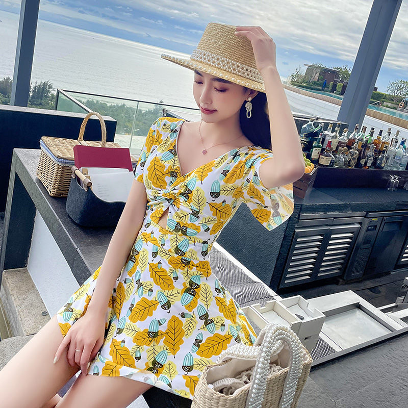 Đồ Bơi Liền Thân Ngắn Tay Thời Trang Cho Nữ | BigBuy360 - bigbuy360.vn