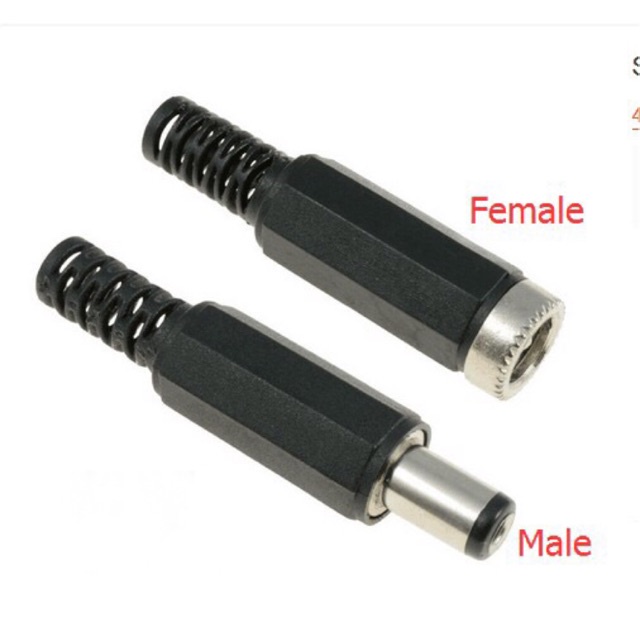 1 cặp jack dc-dc 2A 5.5*2.1mm tự hàn dây