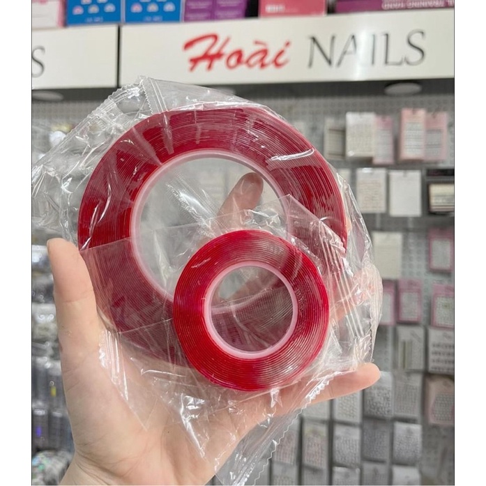 Băng keo đỏ 2 mặt cuộn nhỏ