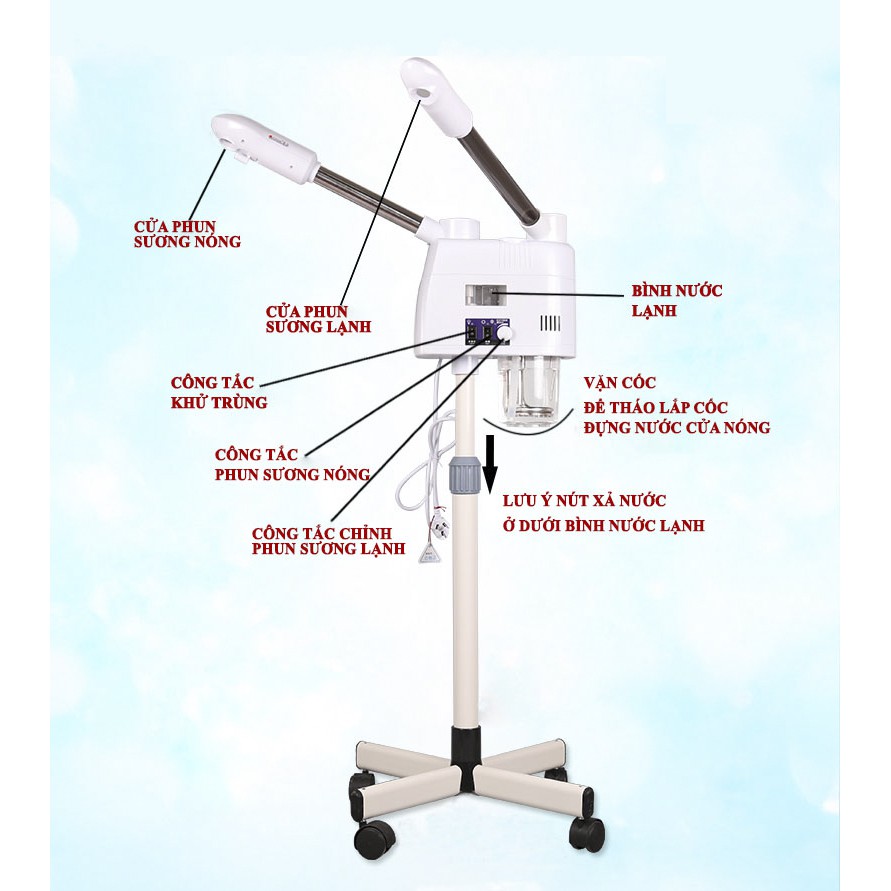 Máy Xông Hơi 2 Cần Nóng Lạnh KL838 (Giá Tốt)