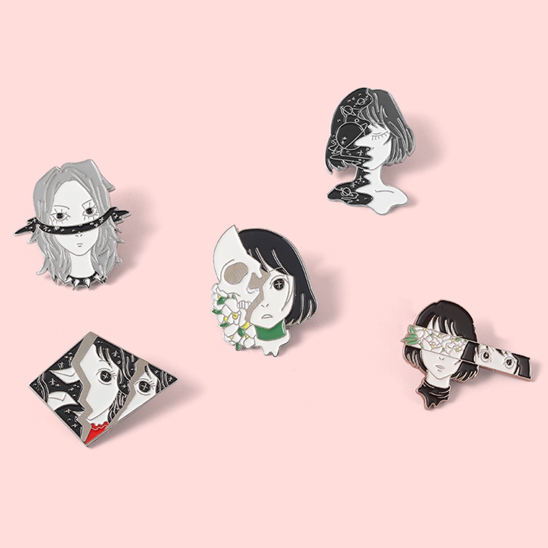 Ghim Cài Áo Hình Đầu Lâu Phong Cách Anime Cá Tính