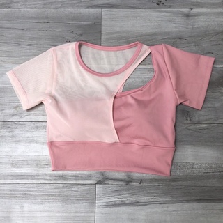 [ Ảnh Thật Trải Sàn ] Crop Top Lệch Vai Giọt Nước