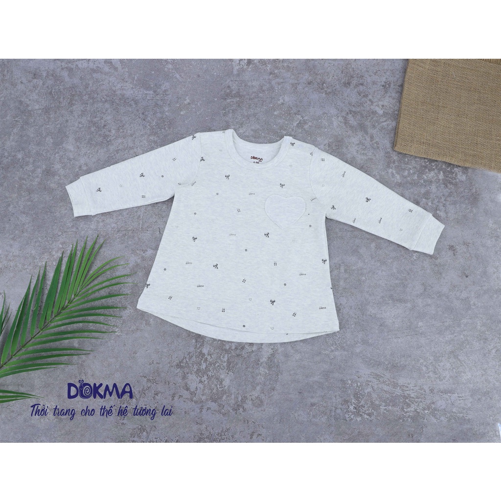 DA329 Áo dài tay chữ A bé gái của Dokma ( 9-24M)