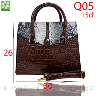 Túi công sở dập giả vân bụng cá sấu