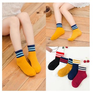Combo 5 Đôi Tất Vớ Cổ Kẻ Sọc Phong Cách Hàn Quốc Cực Đẹp Cho Bé 4-7 Tuổi
